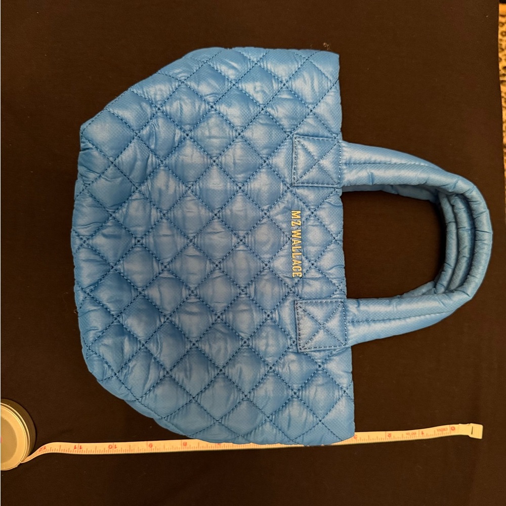 MZ Wallace Quilted Small Blue Tote Bag